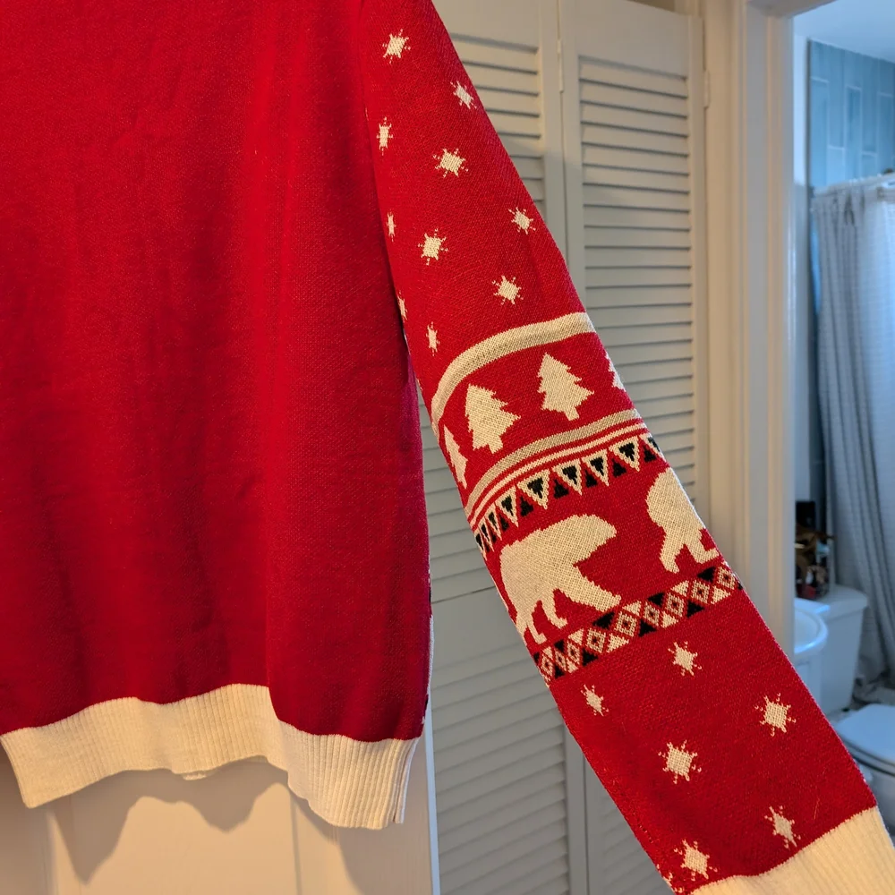 Coca Cola Red and White Crewneck Sweater with Polar Bear Design - Picture 6 of 8